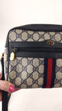 Gucci GG Navy Sherry Line Canvas Shoulder Bag - G0490