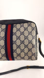 Gucci GG Navy Sherry Line Canvas Shoulder Bag - G0490