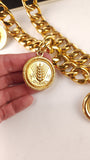 Chanel Gold Tone Thick Chain Belt - G0604