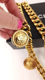 Chanel Gold Tone Thick Chain Belt - G0604