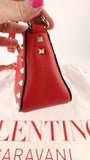 Valentino Red Leather Studded 2way Bag - G0610