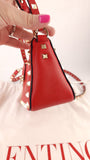 Valentino Red Leather Studded 2way Bag - G0610