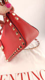 Valentino Red Leather Studded 2way Bag - G0610