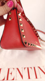 Valentino Red Leather Studded 2way Bag - G0610
