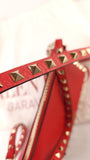 Valentino Red Leather Studded 2way Bag - G0610