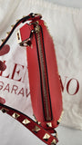 Valentino Red Leather Studded 2way Bag - G0610