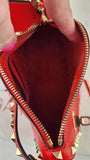 Valentino Red Leather Studded 2way Bag - G0610