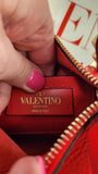 Valentino Red Leather Studded 2way Bag - G0610