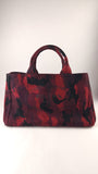 Prada Red and Black Camo 2way Hand Bag - G0613