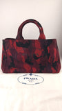 Prada Red and Black Camo 2way Hand Bag - G0613
