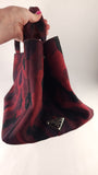 Prada Red and Black Camo 2way Hand Bag - G0613