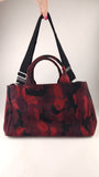 Prada Red and Black Camo 2way Hand Bag - G0613