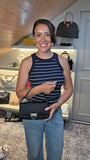 Salvatore Ferragamo Gancini Black Satin Handbag - 3688