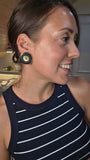 Hermes Clou de Selle Black Leather Clip-on Earrings - G0553