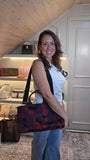Prada Red and Black Camo 2way Hand Bag - G0613