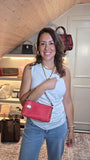 Valentino Red Leather Studded 2way Bag - G0610