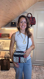 Gucci GG Navy Sherry Line Canvas Shoulder Bag - G0490