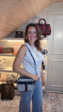 Gucci GG Navy Sherry Line Canvas Shoulder Bag - G0490