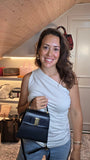 Salvatore Ferragamo Navy Leather 2way Hand Bag - G0587