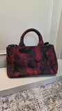 Prada Red and Black Camo 2way Hand Bag - G0613