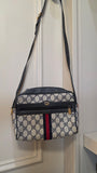 Gucci GG Navy Sherry Line Canvas Shoulder Bag - G0490