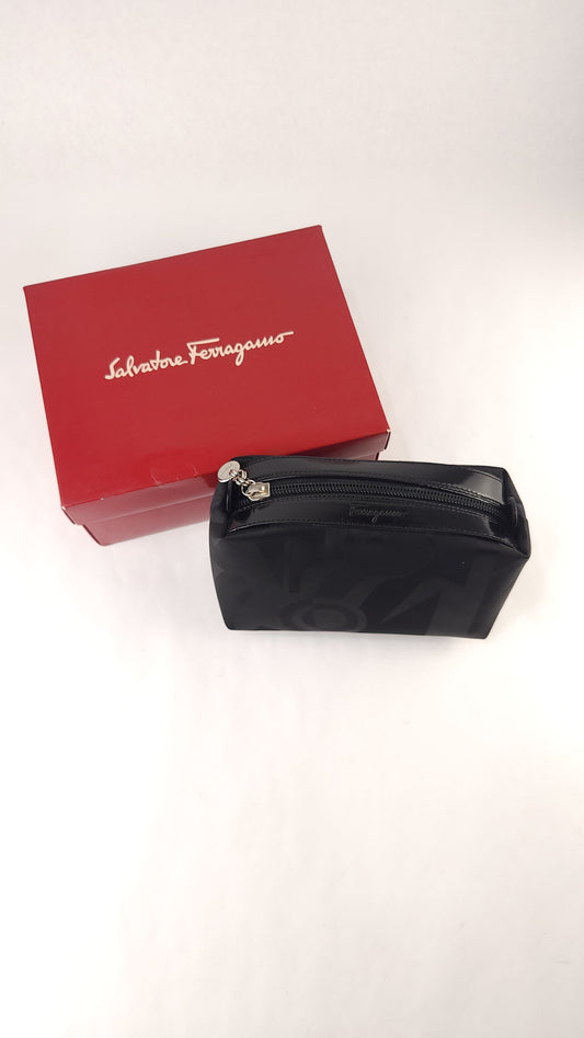 Salvatore Ferragamo Black Canvas Pouch - G0594