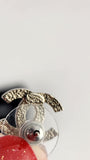 Chanel CC Silver Tone Pierced Earrings - 3707