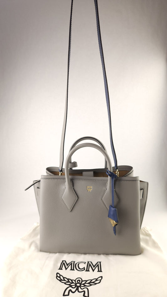 MCM Grey Leather 2way Handbag - G0609
