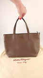 Salvatore Ferragamo Brown Leather Small Tote Bag - 3702
