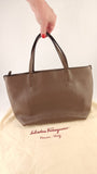 Salvatore Ferragamo Brown Leather Small Tote Bag - 3702