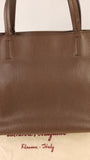 Salvatore Ferragamo Brown Leather Small Tote Bag - 3702