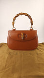 Gucci Brown Leather Bamboo Handle 1947 Top Handle Bag - G0616