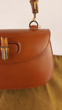 Gucci Brown Leather Bamboo Handle 1947 Top Handle Bag - G0616