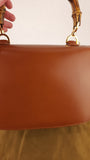 Gucci Brown Leather Bamboo Handle 1947 Top Handle Bag - G0616