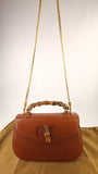 Gucci Brown Leather Bamboo Handle 1947 Top Handle Bag - G0616