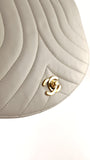 Chanel Blue/Grey Leather Chain Shoulder Bag - 3623