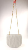 Chanel Blue/Grey Leather Chain Shoulder Bag - 3623