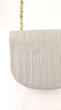 Chanel Blue/Grey Leather Chain Shoulder Bag - 3623
