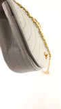 Chanel Blue/Grey Leather Chain Shoulder Bag - 3623
