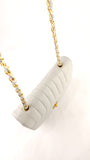 Chanel Blue/Grey Leather Chain Shoulder Bag - 3623
