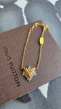 Louis Vuitton Glory V Gold Tone Bracelet - G0619
