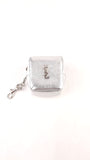 YSL Silver Leather Jaime Cube Charm Pouch - G0719