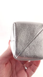YSL Silver Leather Jaime Cube Charm Pouch - G0719
