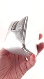 YSL Silver Leather Jaime Cube Charm Pouch - G0719
