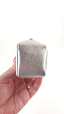 YSL Silver Leather Jaime Cube Charm Pouch - G0719