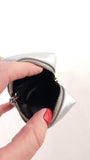 YSL Silver Leather Jaime Cube Charm Pouch - G0719