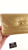 Chanel Gold Leather Pouch - 3500