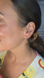 Louis Vuitton LV Gold Tone Blooming Pierced Earrings - G0562