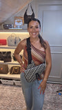 Christian Dior Navy Trotter Print Saddle Crossbody - 3636