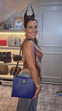 Celine Blue Leather Square Shoulder Bag - G0579